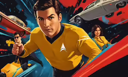 a star trek character is seen as an advertisement for the movie