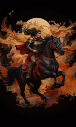 a digital painting of a person on a horse
