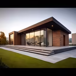 an elegant house has its glass walls open
