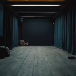 there is a empty room with a wooden floor