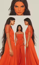 an image of a woman in orange clothing