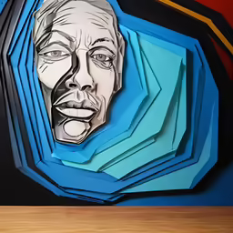 an abstract image of the face of a man