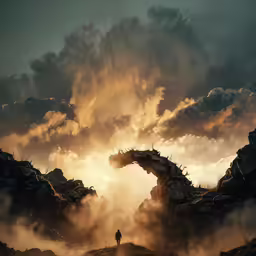 there is a dragon that is floating in the sky