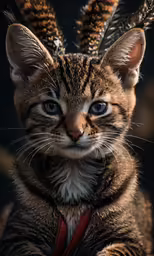 a cat with two ears standing in the sun