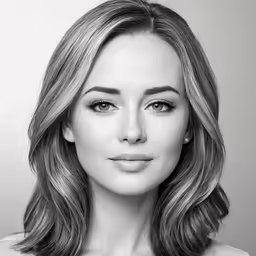 the actress is featured in this black and white photo