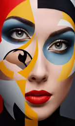 a person with colorful face paint