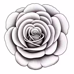 a flower drawing on paper on white background,an image of a white rose flower,a drawing of a flower in black and white,a white flower with a white center on a white background,a black and white drawing of a large flower