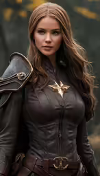 the young woman in black widow outfit