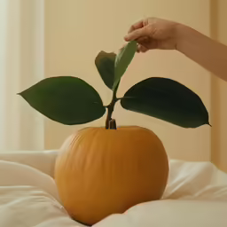 a hand reaching for a piece of fruit