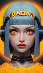 a character in headphones and yellow shirt