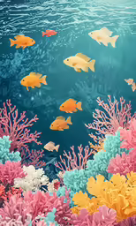 an image of underwater scene with corals and tropical fish