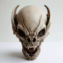 there is a head of an animal that appears to have very long horns on it