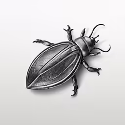a beetle sitting on top of a white surface