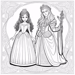 two princesses standing in front of a picture with flowers,disney princesses with their names on them in a coloring book