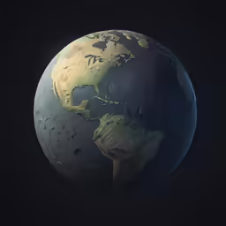 the earth with a black background in the middle