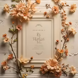 a beautiful framed floral arrangement with a couple of flowers
