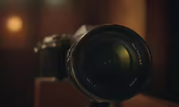 a camera with its lens facing up to the camera