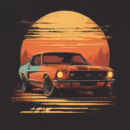 a car with the sun in the background