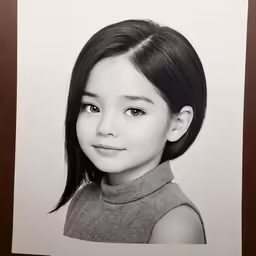 the girl is shown in black and white