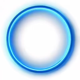 blue neon circle with white background