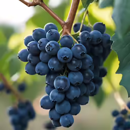 grapes cluster on the vine ready to be picked
