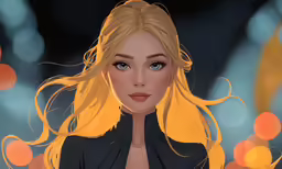 a close up image of a cartoon blonde woman