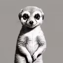 a meerkat stands still as if it were made from one of the many images that has been captured on this camera