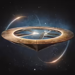 an artistic view of a rotating object in the night sky