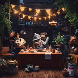 there is a man and a woman seated at the table