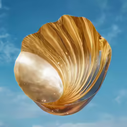 the gold art object is made out of metal