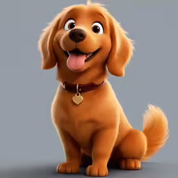 the animated puppy is a very cute dog with a heart on its collar