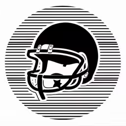 a football helmet with a long horn,an american football helmet that is in a black and white image