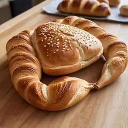a large loaf of bread sitting on top of a table