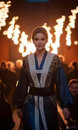 a woman is wearing an outfit with lights