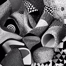 an artistic photo with large and small shapes