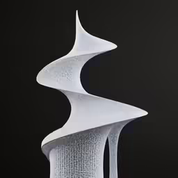 an artistic abstract sculpture is shown against a black background