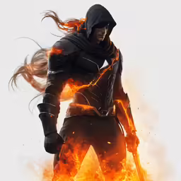 a photo of a guy in the flames