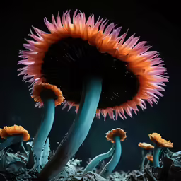 a flower with some water and green stems