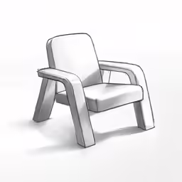 an illustration of a chair that appears to be sitting in a room