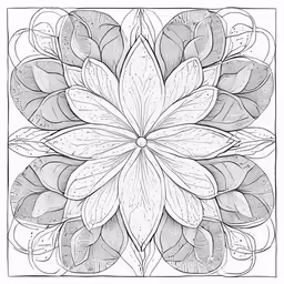 an artistic coloring book that features abstract designs in the shape of a flower