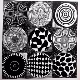 a black and white drawing of different shapes,an abstract black and white drawing on paper