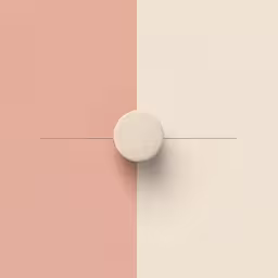 two white objects in front of a pastel wall
