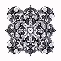 black and white abstract floral design,an abstract black and white painting on white paper