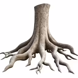 the roots of an old tree are exposed