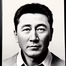 black and white photograph of a man in business attire
