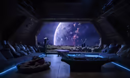 a living room with space inside the walls