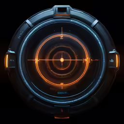 an abstract futuristic object with lights shining on it
