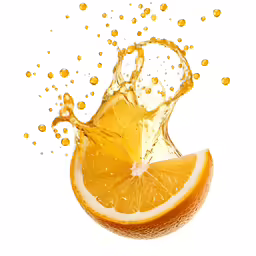 the orange was cut in half, so the fruit is squeezed into it