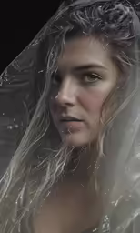 a woman in a veil and wearing a wedding dress