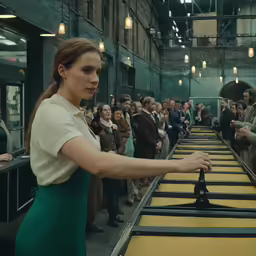 the girl in the picture is holding a pinball game